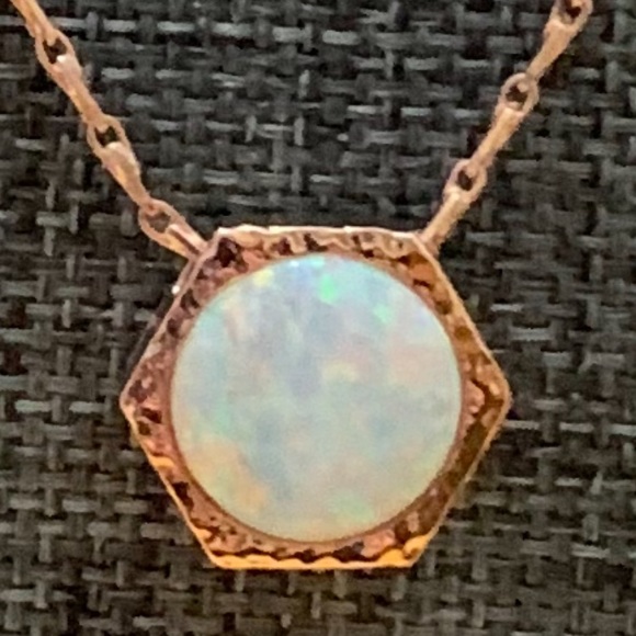 Opal Necklace. 14k Rose Gold Over Sterling Silver 18” NWT and Original Box - Picture 11 of 12